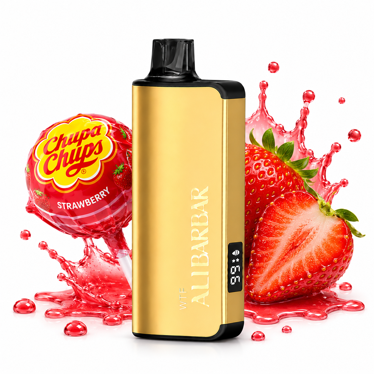 ALIBARBAR INGOT chupa chups STRAWBERRY 9000 Puffs